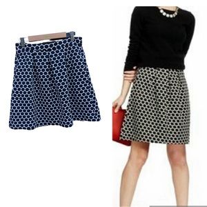 Boden 6 Regular White Ivory Black Polka Dot Pleated Skirt A-Line